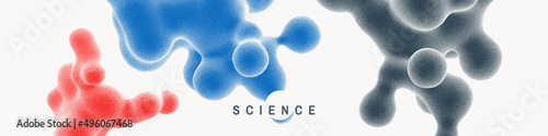 Medical or scientific concept. Abstract background with flowing liquid shape. 3D fluid graphic elements. Vector illustration for for banner, flyer, poster, cover, brochure or presentation.