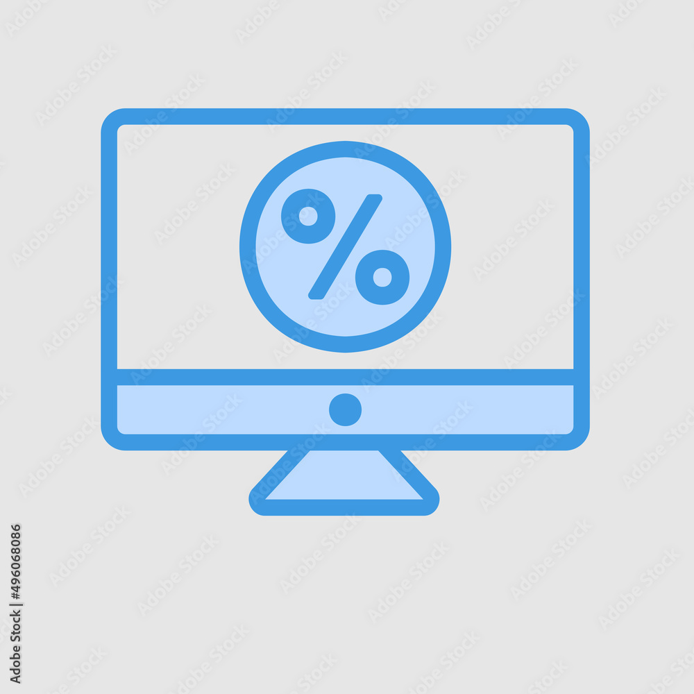 Online discount icon in blue style about black friday, use for website mobile app presentation Online discount icon in blue style about black friday, use for website mobile app presentation