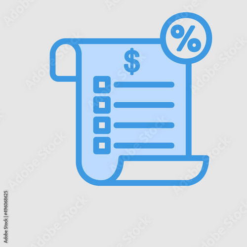 Invoice icon in blue style about black friday, use for website mobile app presentation
