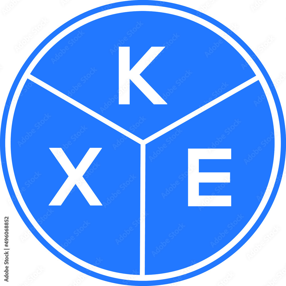Fototapeta premium KXE letter logo design on White background. KXE creative Circle letter logo concept. KXE letter design. 