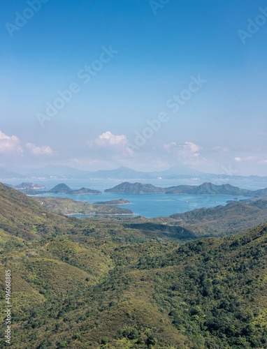 Panorama landscape of Yan Chau Tong Marine Park, Hong Kong.