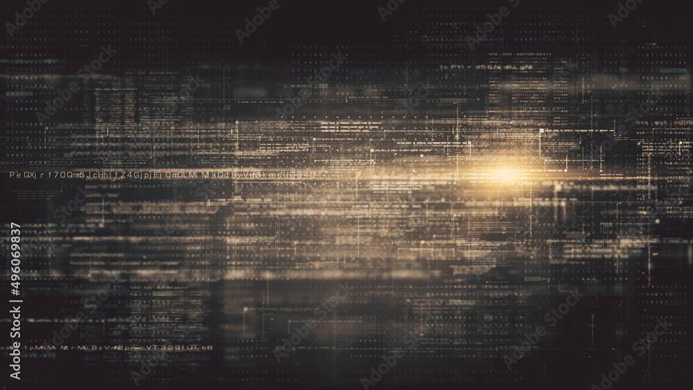 Futuristic cryptographic matrix blockchain data simulation, performing analytic computational mining concept Futuristic cryptographic matrix blockchain data simulation, performing analytic computational mining concept