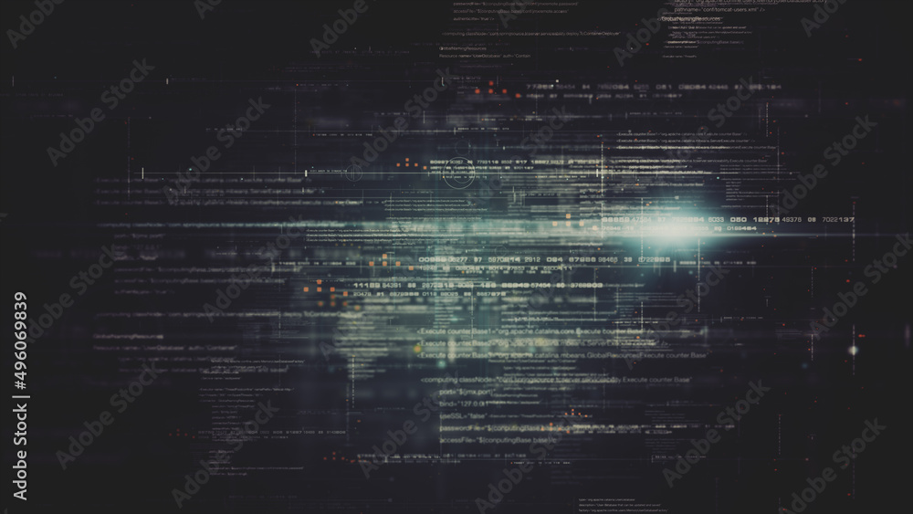 Futuristic cryptographic matrix blockchain data simulation, performing analytic computational mining concept Futuristic cryptographic matrix blockchain data simulation, performing analytic computational mining concept
