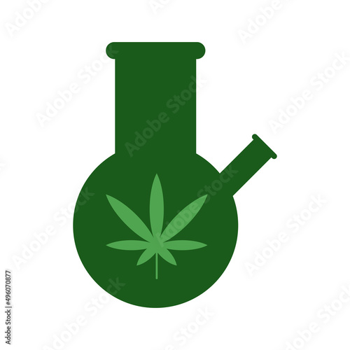 Weed bong vector icon on white background