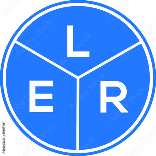 LER letter logo design on White background. LER creative Circle letter logo concept. LER letter design. 
