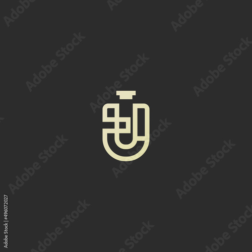 monogram letter tu ut in perfumes bottle shape