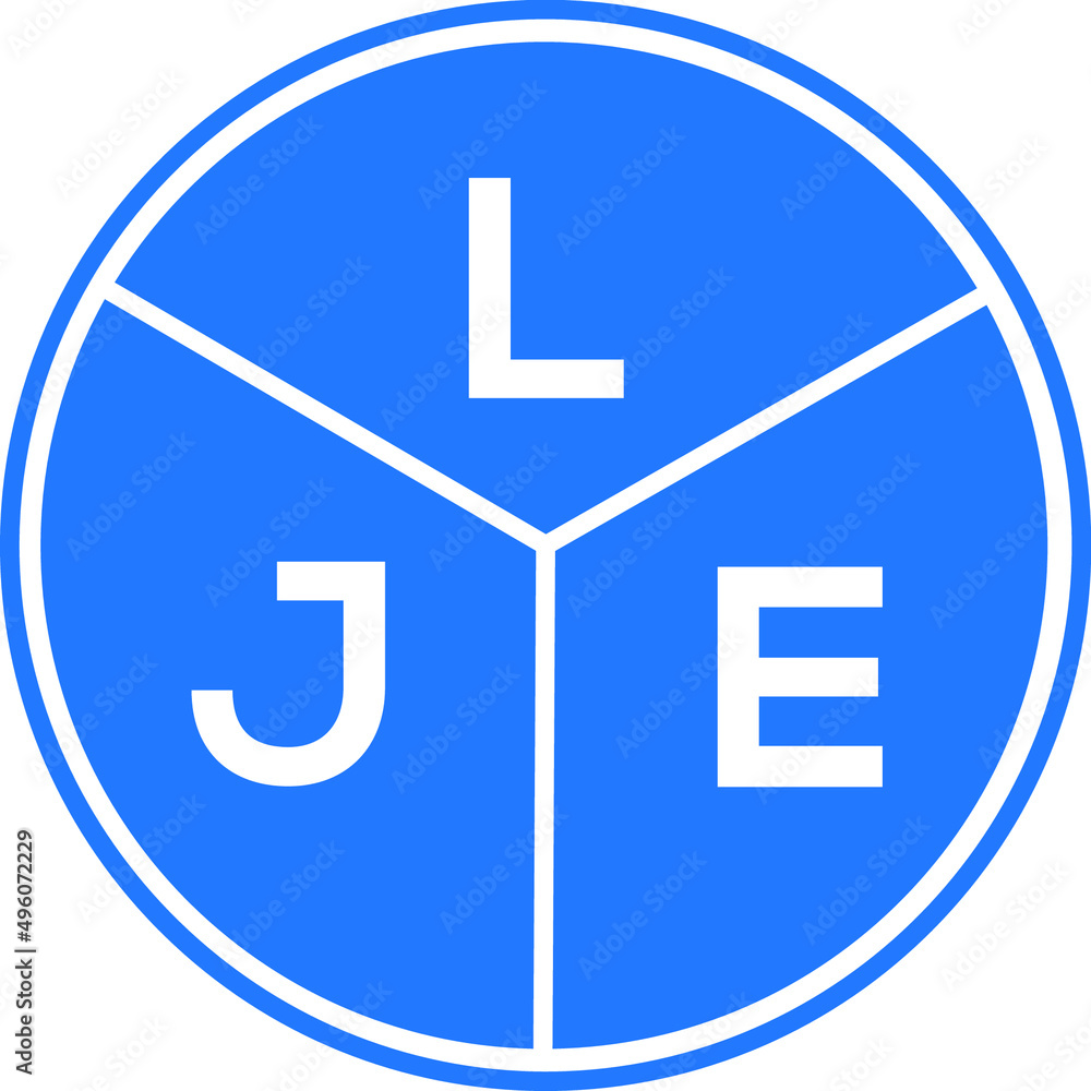 Fototapeta premium LJE letter logo design on White background. LJE creative Circle letter logo concept. LJE letter design. 