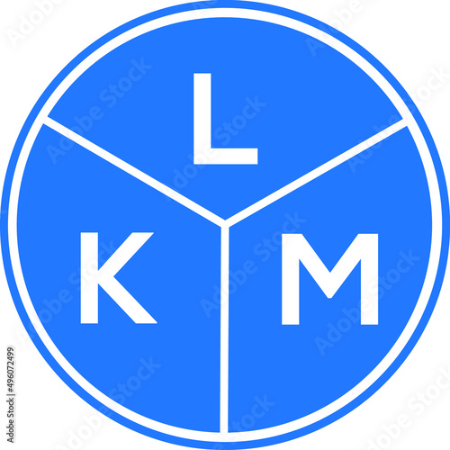 LKM letter logo design on White background. LKM creative Circle letter logo concept. LKM letter design.  photo