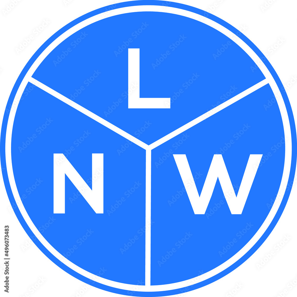 LNW letter logo design on White background. LNW creative Circle letter logo concept. LNW letter design. LNW letter logo design on White background. LNW creative Circle letter logo concept. LNW letter design.