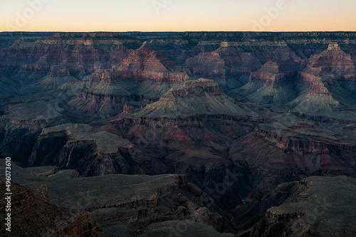 Mather Point in Grand Canyon National Park South Rim  Arizona  United States at sunset