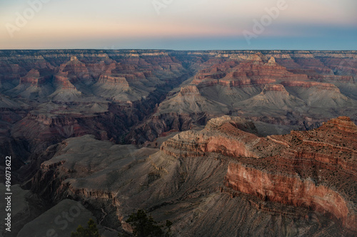 Mather Point in Grand Canyon National Park South Rim, Arizona, United States at sunset