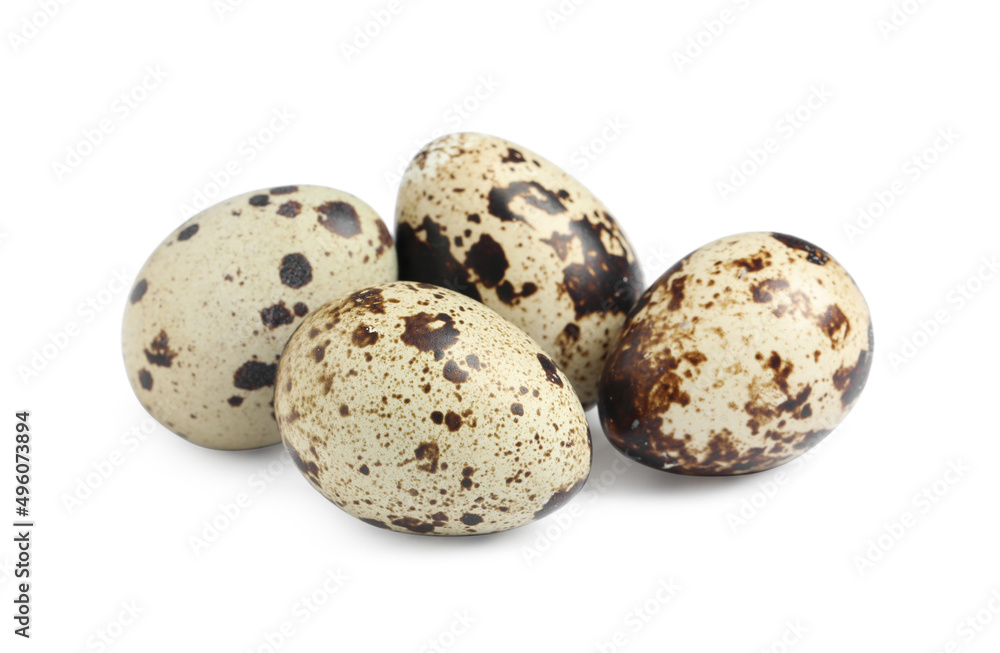 Many beautiful quail eggs on white background Many beautiful quail eggs on white background