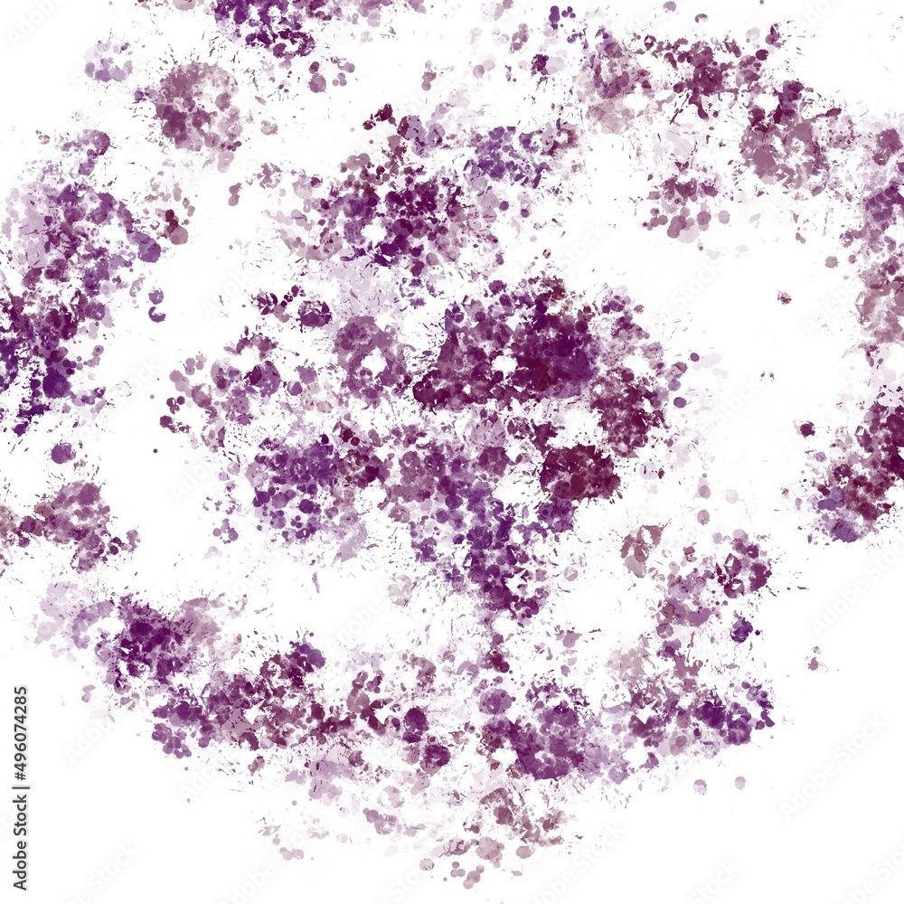 Fototapeta premium Handmade digital marble style texture with violet cloudy helix on the white background. Unic texture for design of decor