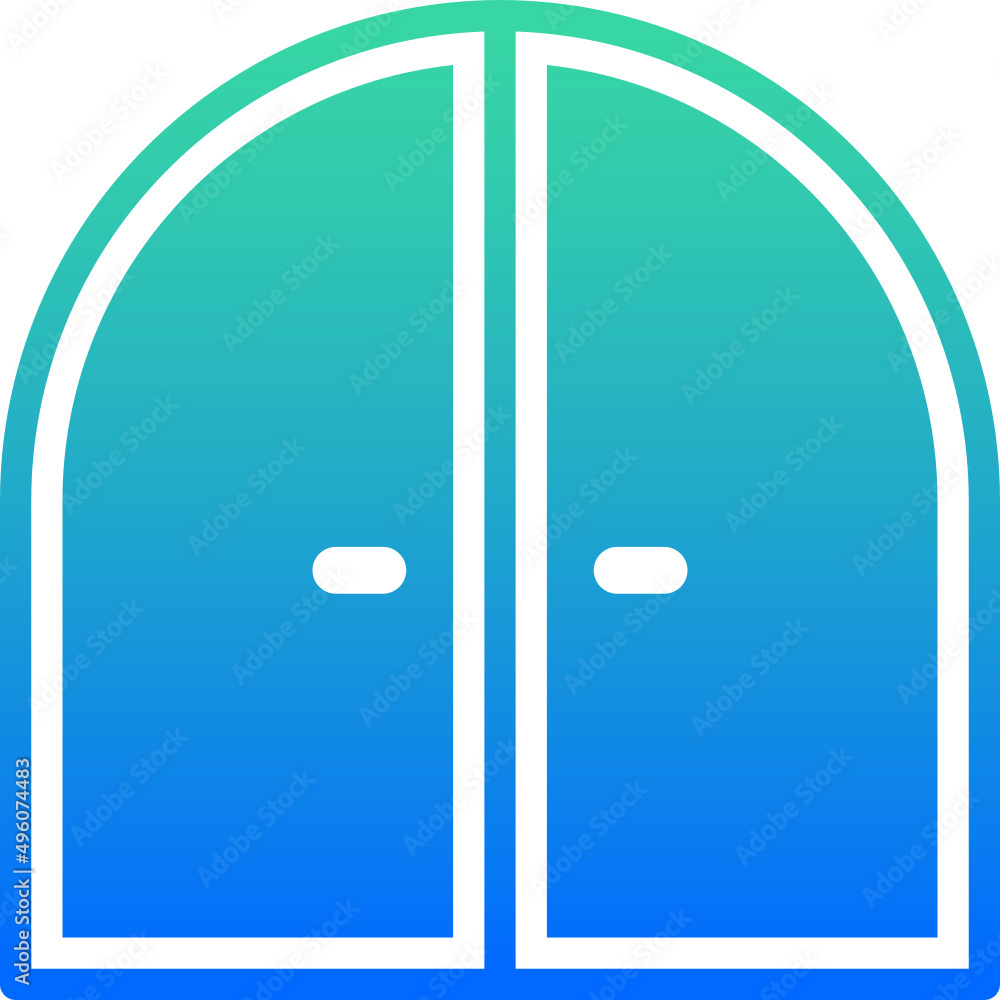 Arch double door icon