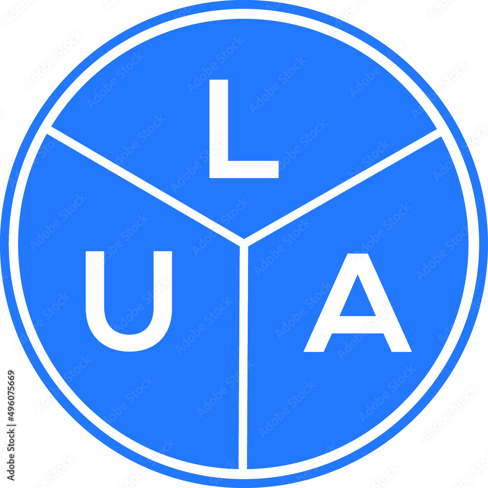 LUA letter logo design on white background. LUA creative circle letter logo concept. LUA letter design. LUA letter logo design on white background. LUA creative circle letter logo concept. LUA letter design.