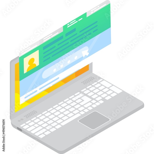 Password for information access on laptop icon © skypicsstudio