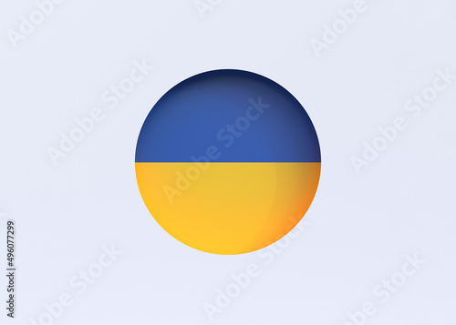 Free Download Circle with colors of Ukrainian flag isolated on white background with copy space. Support Ukraine. Paper cut. 3D rendering 3D illustration - GFXLoad