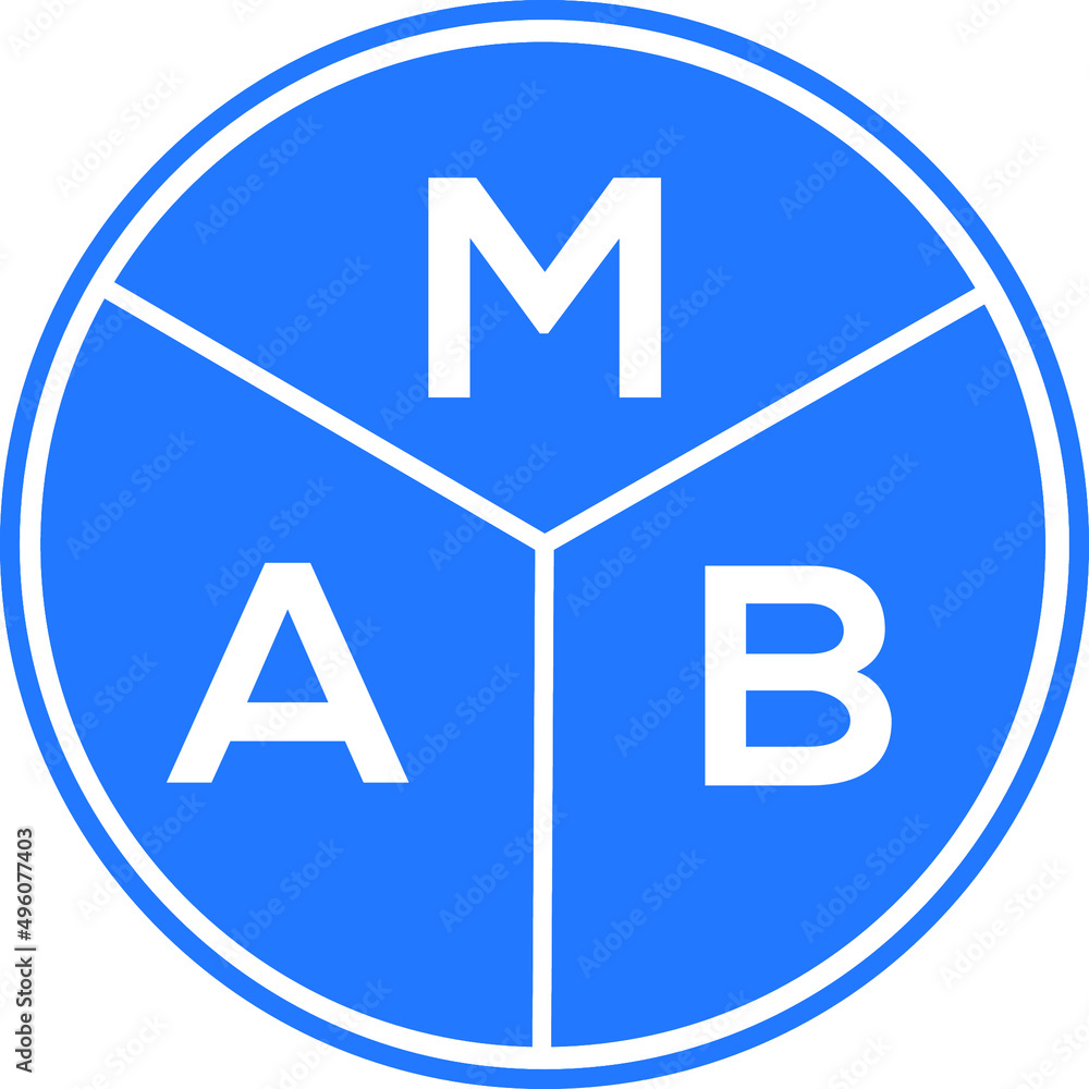 MAB letter logo design on white background. MAB creative circle letter logo concept. MAB letter design. MAB letter logo design on white background. MAB creative circle letter logo concept. MAB letter design.