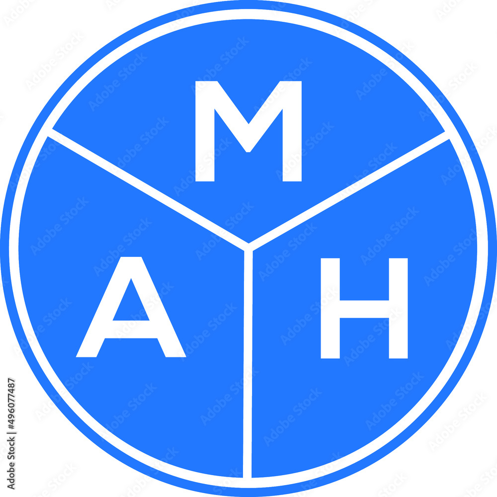 MAH letter logo design on white background. MAH creative circle letter logo concept. MAH letter design. MAH letter logo design on white background. MAH creative circle letter logo concept. MAH letter design.