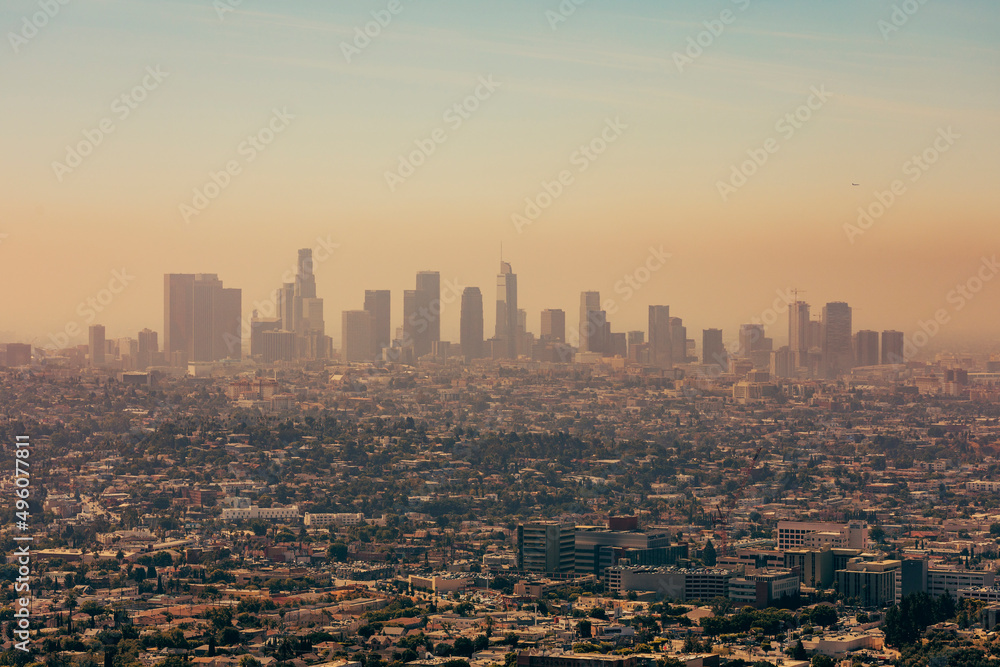 view of the city of los angeles from griffith observatory
