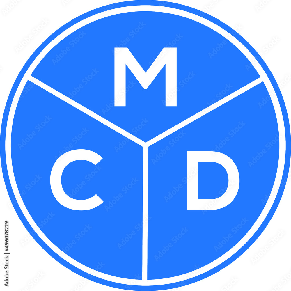 Fototapeta premium MCD letter logo design on white background. MCD creative circle letter logo concept. MCD letter design.