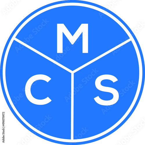 MCS letter logo design on white background. MCS  creative circle letter logo concept. MCS letter design.