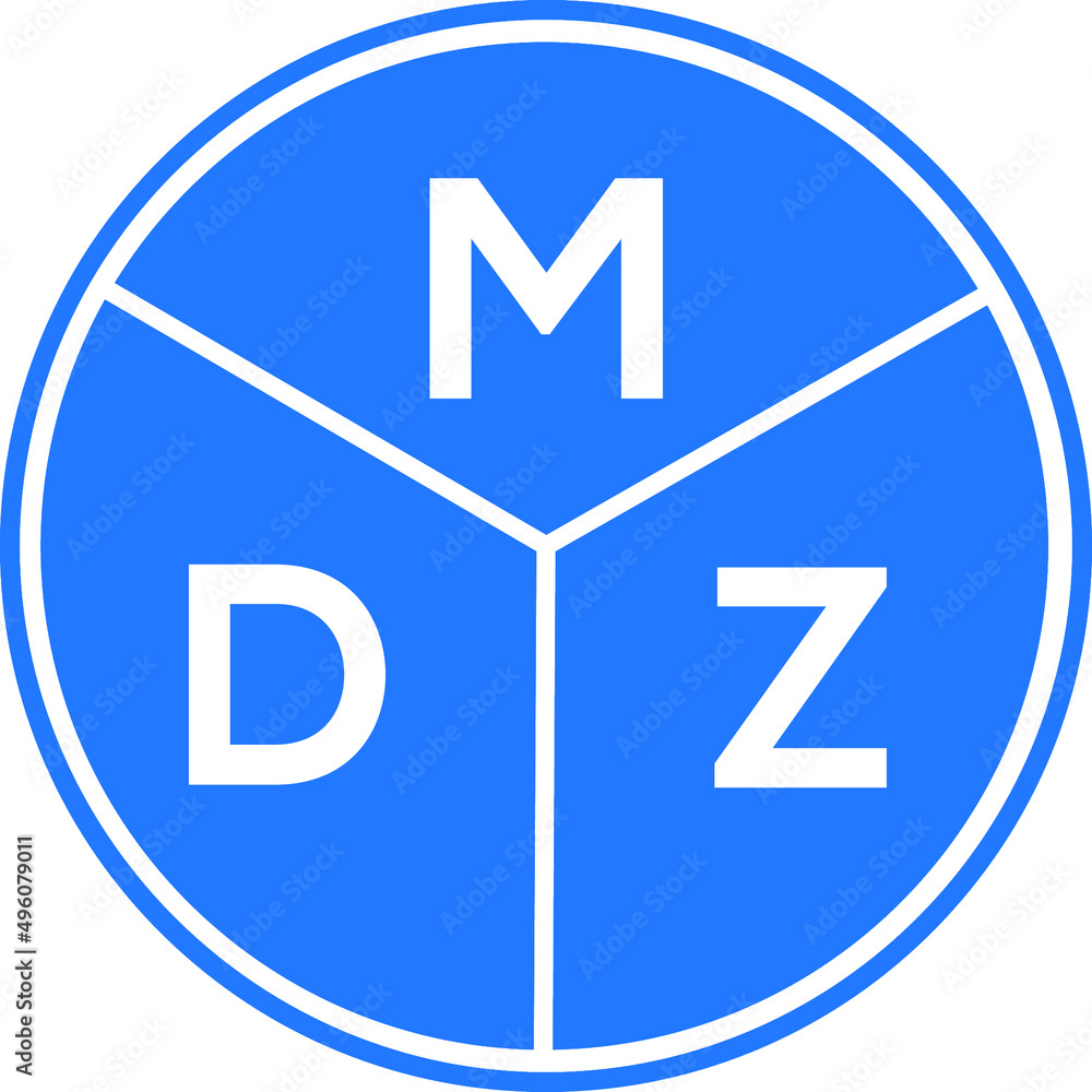 MDZ letter logo design on white background. MDZ creative circle letter logo concept. MDZ letter design. MDZ letter logo design on white background. MDZ creative circle letter logo concept. MDZ letter design.