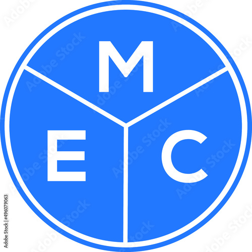 MEC letter logo design on white background. MEC  creative circle letter logo concept. MEC letter design.