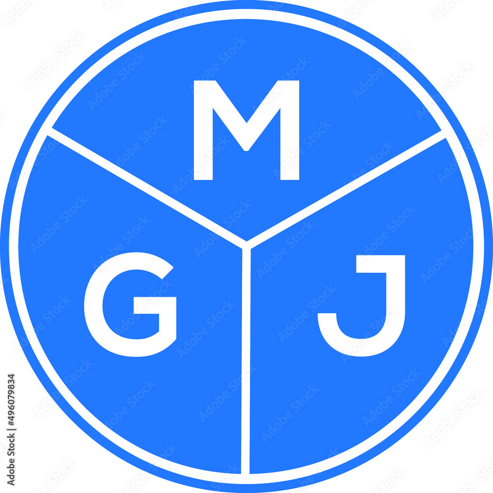 MGJ letter logo design on white background. MGJ creative circle letter logo concept. MGJ letter design. MGJ letter logo design on white background. MGJ creative circle letter logo concept. MGJ letter design.