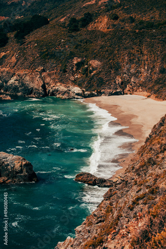 beach and waves in big sur