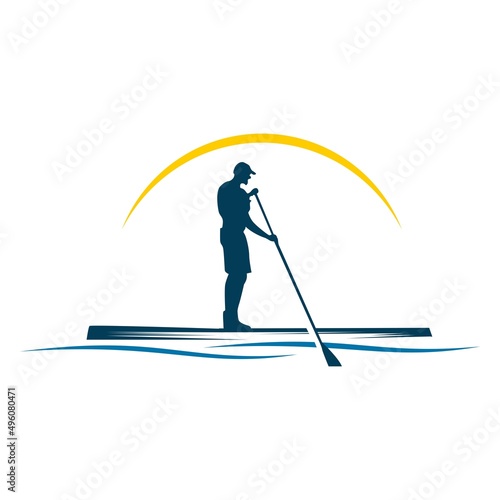 Vector logo illustration of a rower