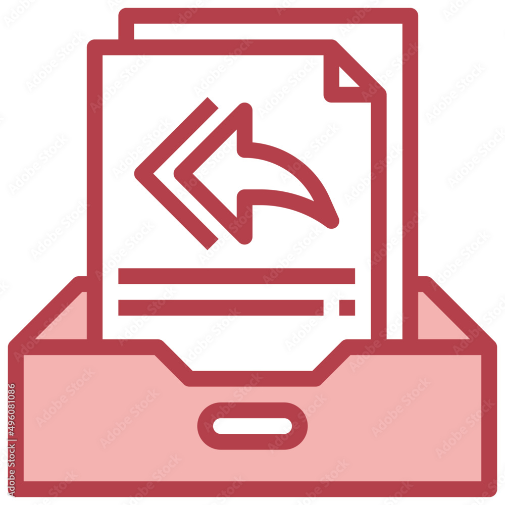 REPLY ALL red line icon,linear,outline,graphic,illustration REPLY ALL red line icon,linear,outline,graphic,illustration