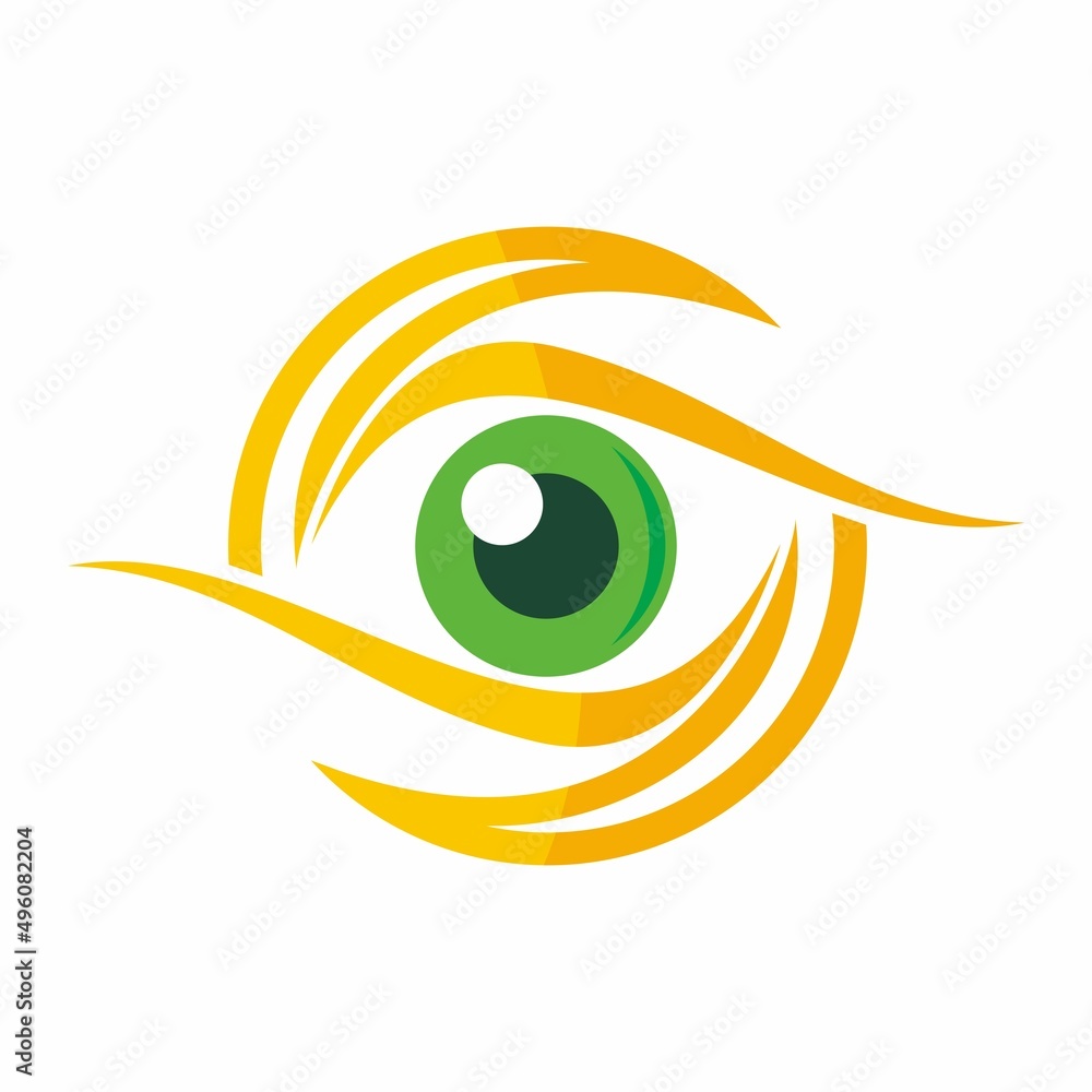 Yellow eye vector logo illustration