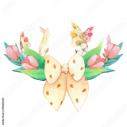 Easter eggs watercolor decoration for design. Vector illustration.
