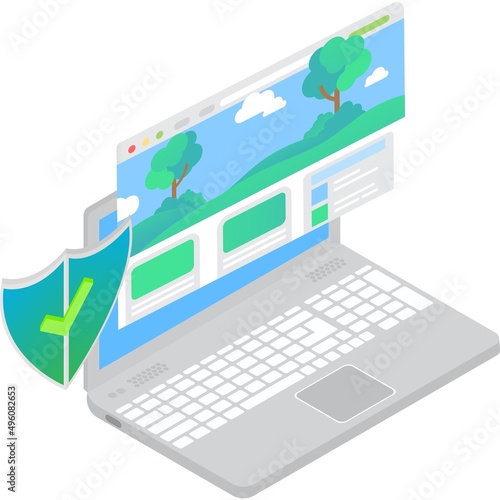 Reliable site safe service vector 3d icon