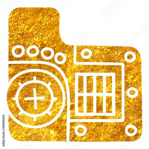 Hand drawn gold foil texture icon Crap table