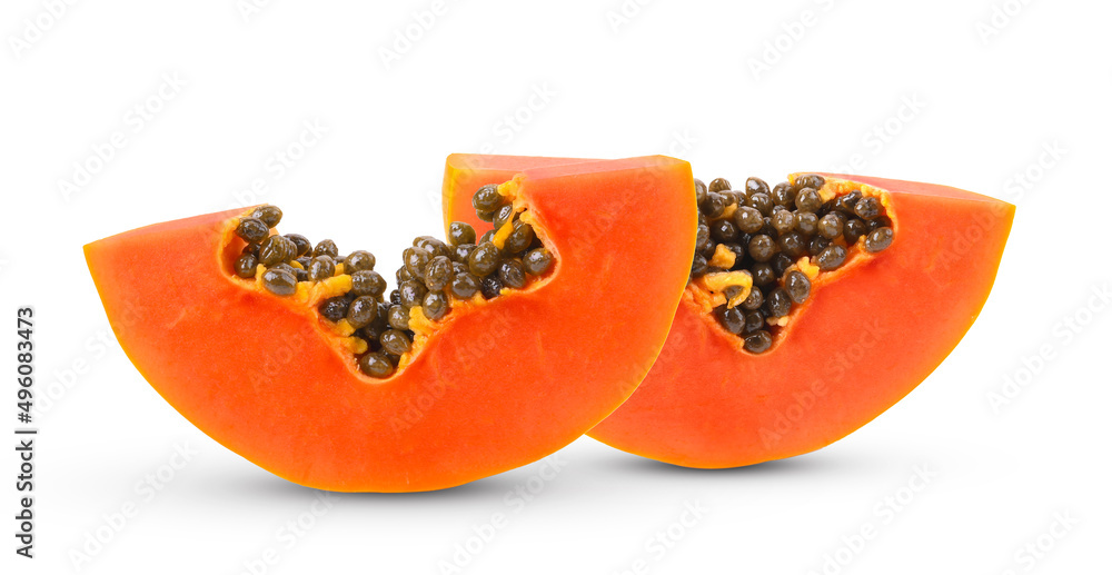 Papaya on an isolated white background Papaya on an isolated white background