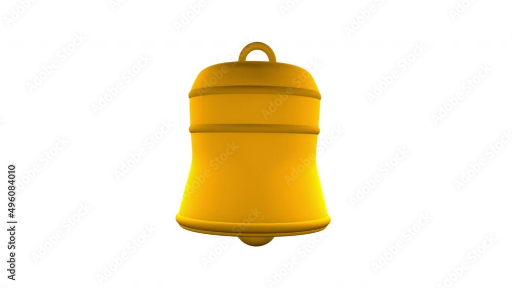 Subscription notification. Bell ring animation, alpha channel enabled. 3D rendering Subscription notification. Bell ring animation, alpha channel enabled. 3D rendering