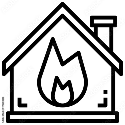 FIRE line icon,linear,outline,graphic,illustration
