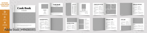 Square Cookbook Layout Template with Brown Accents, Simple style and modern design, Recipe Book Layout