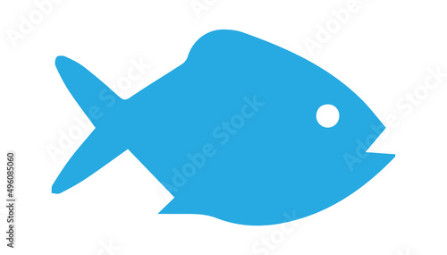 Blue Fish Icon. Vector illustration