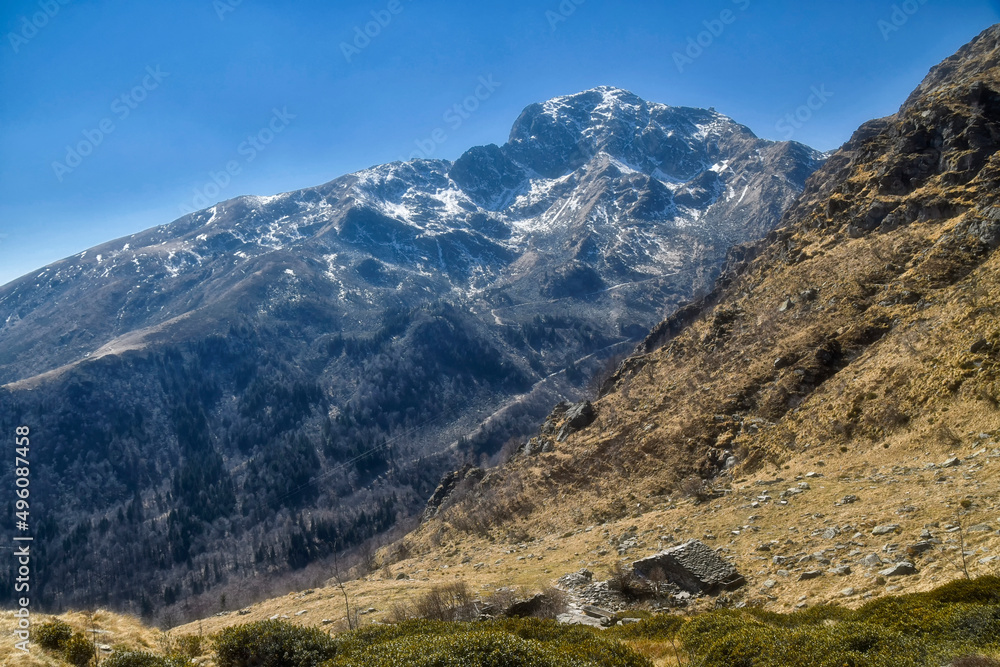 View of the east face of Mount Mucrone, a beautiful peak in the Biella pre-Alps