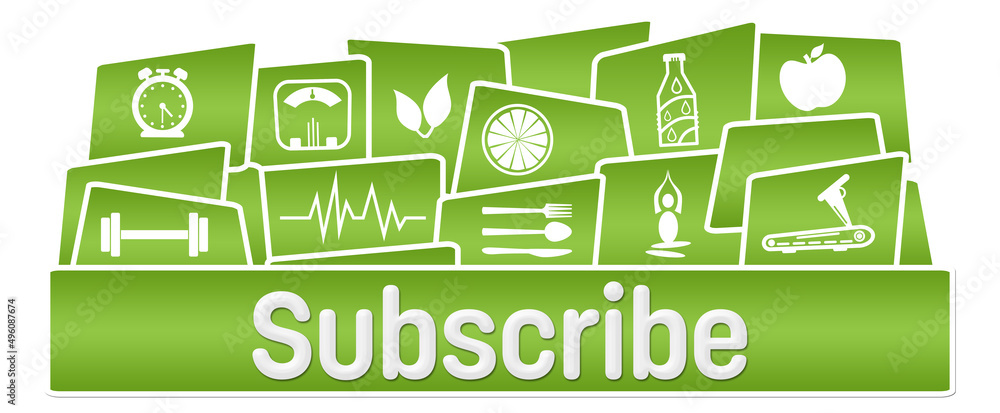Subscribe Green Health Symbols On Top Triangles 