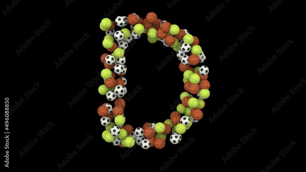 Sports Ball Themed Font Letter D Sports Ball Themed Font Letter D