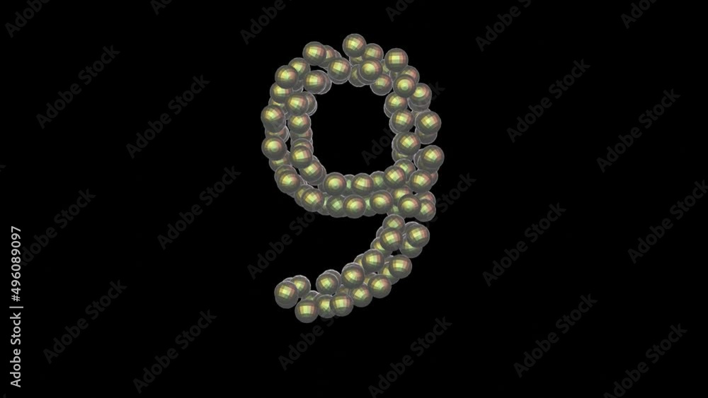 Disco Ball Themed Font Number 9 Disco Ball Themed Font Number 9