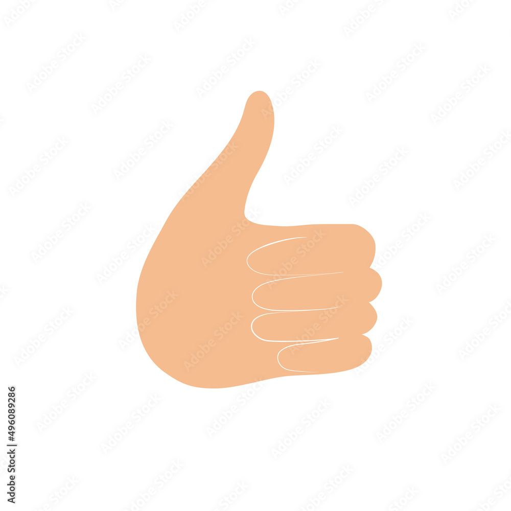 Thumb up icon. Like hand gesture. Vector flat simple illustration Thumb up icon. Like hand gesture. Vector flat simple illustration