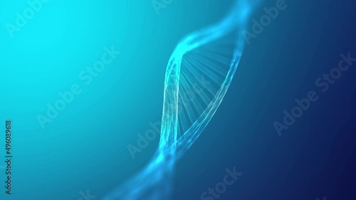 Dna genome rotating seamless animation. Bio genetic medical science. Gene helix model 4k motion background. Molecular biology future concept.