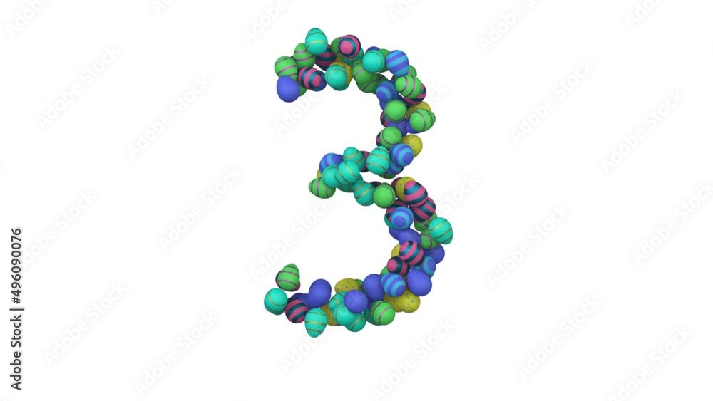 Easter Egg Themed Font Number 3 Easter Egg Themed Font Number 3