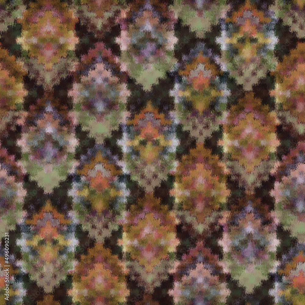 Seamless Digital Multicolour African rug Pattern