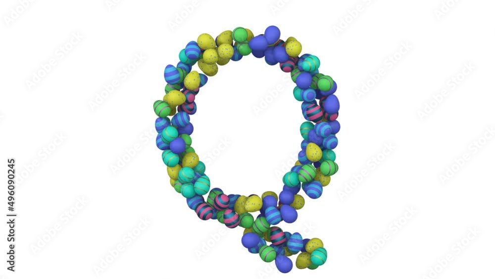 Easter Egg Themed Font Letter Q Easter Egg Themed Font Letter Q